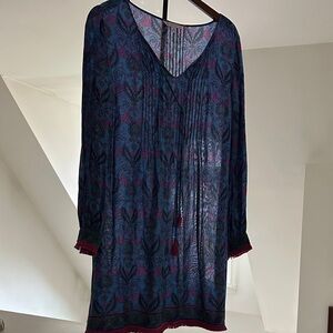 Southern Tide Blue Paisley Tunic with Pink and Green Accents